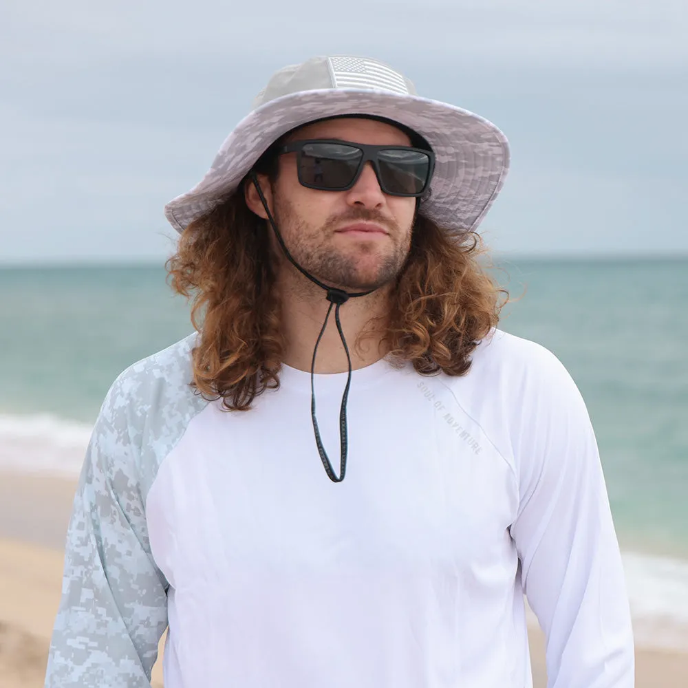 Bucket Hat | Geo Camo-Ghost