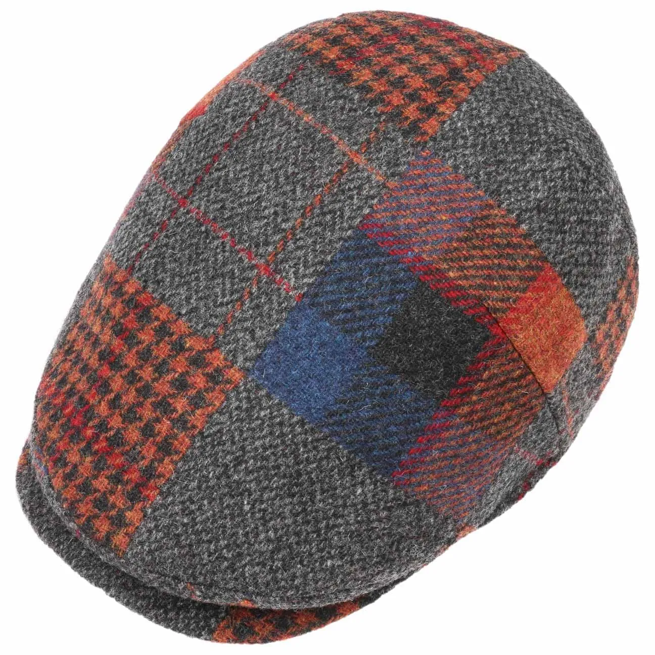 Capri Merino Patchwork Flat Cap by Lierys