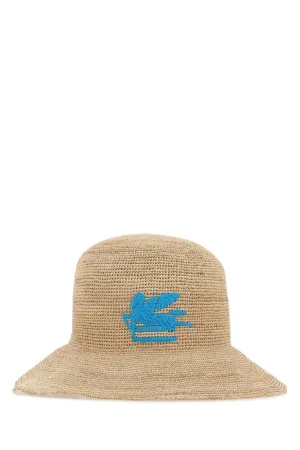 Etro Logo Embroidered Woven Sun Hat