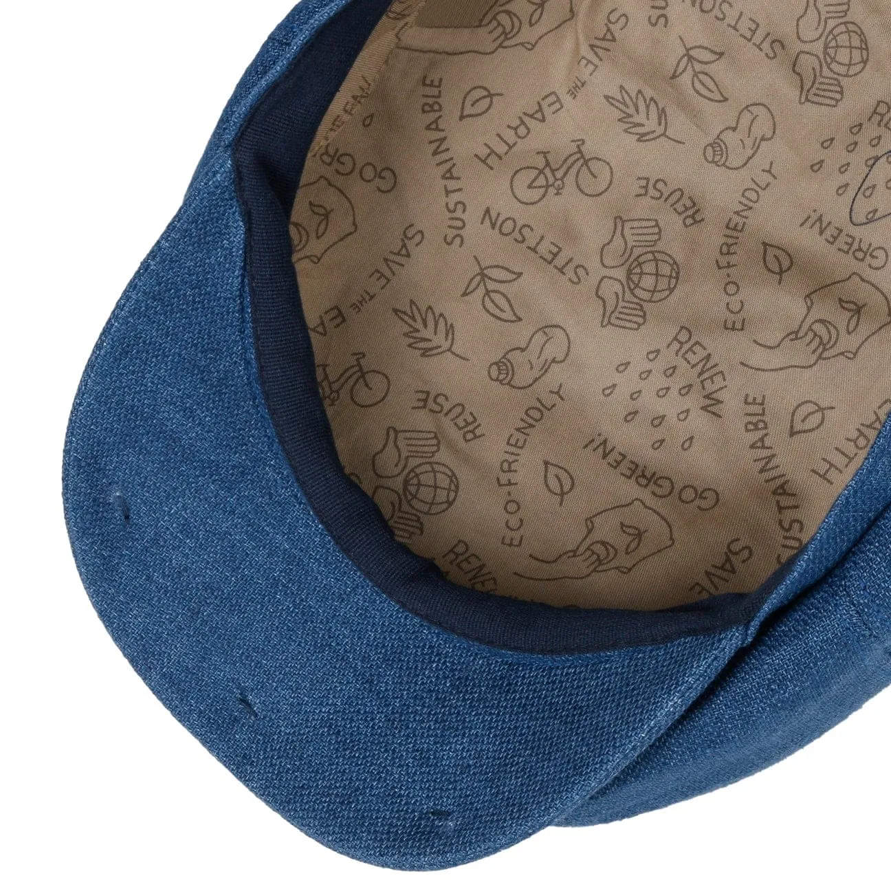 Hatteras Uni Sustainable Linen Flat Cap by Stetson
