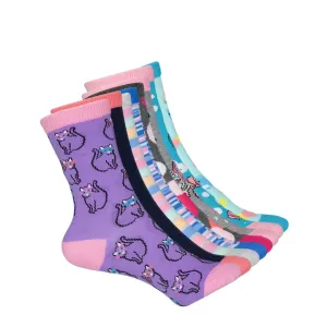 K.Bell - Girls' 8 Pack Mystical Crew Socks (KSGF23H003-08 GYAST)
