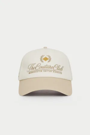 LAUREL EMBROIDERY CAP - BEIGE