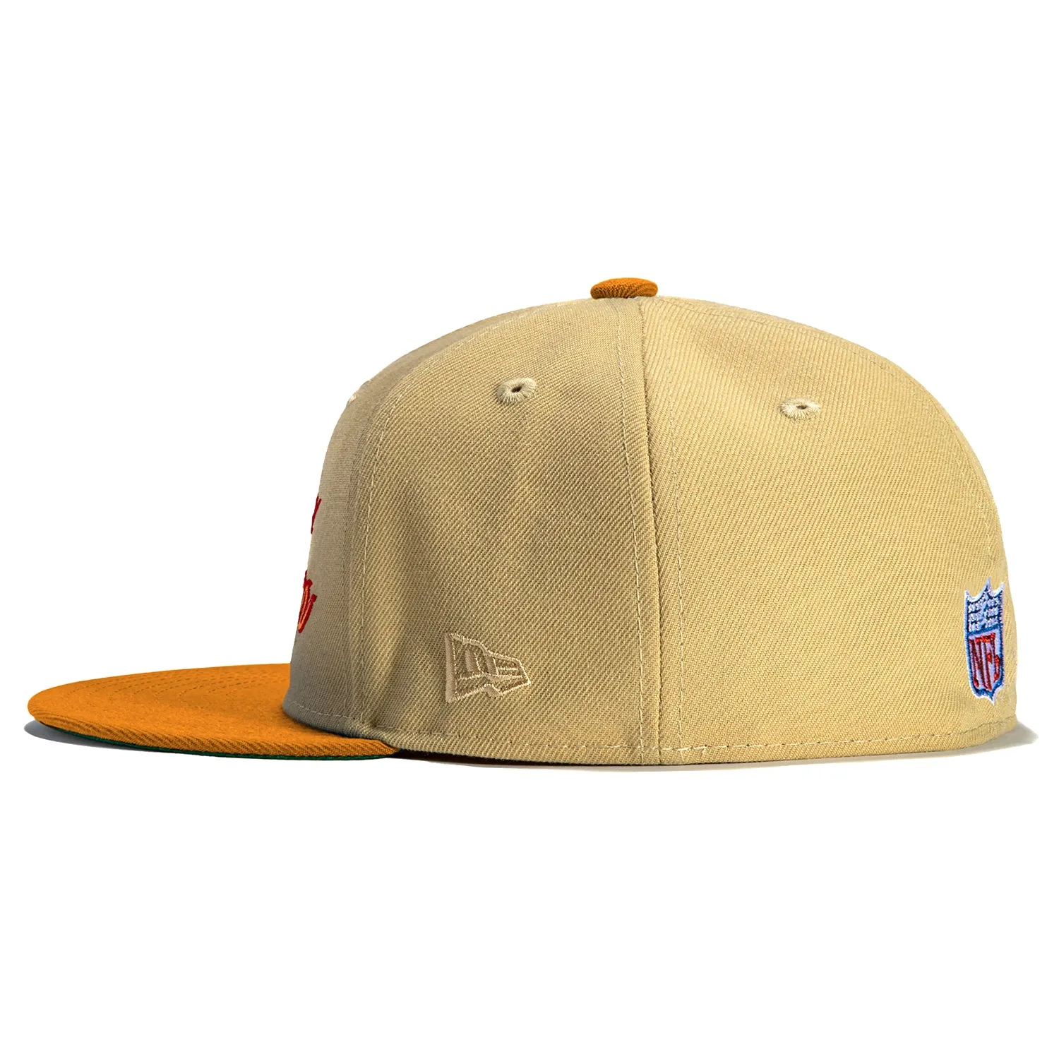 New Era 59Fifty Vegas Dome Tampa Bay Buccaneers Retro Script Hat- Tan, Red