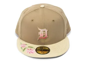 New Era Hand Stitched Floral Detroit Tigers Fitted Hat xld