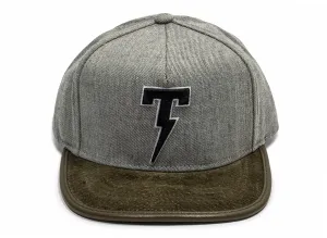Tackma T Logo Strapback Hat in Grey xld