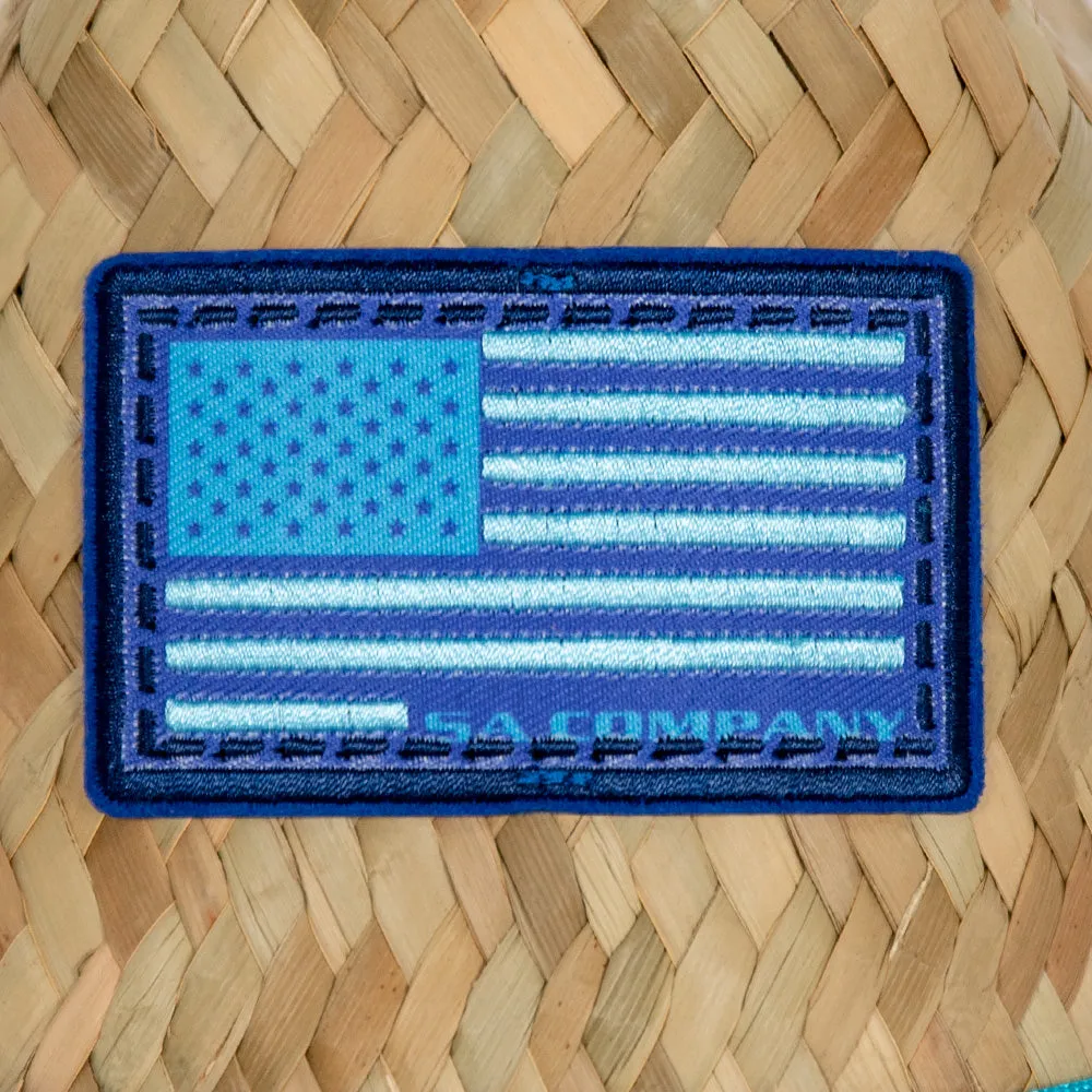 Under Brim Straw Hat | Aqua Blue Military Camo