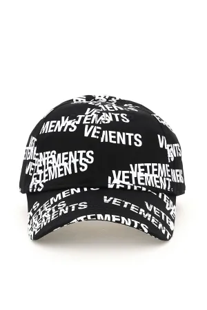 Vetements All-Over Logo Printed Cap