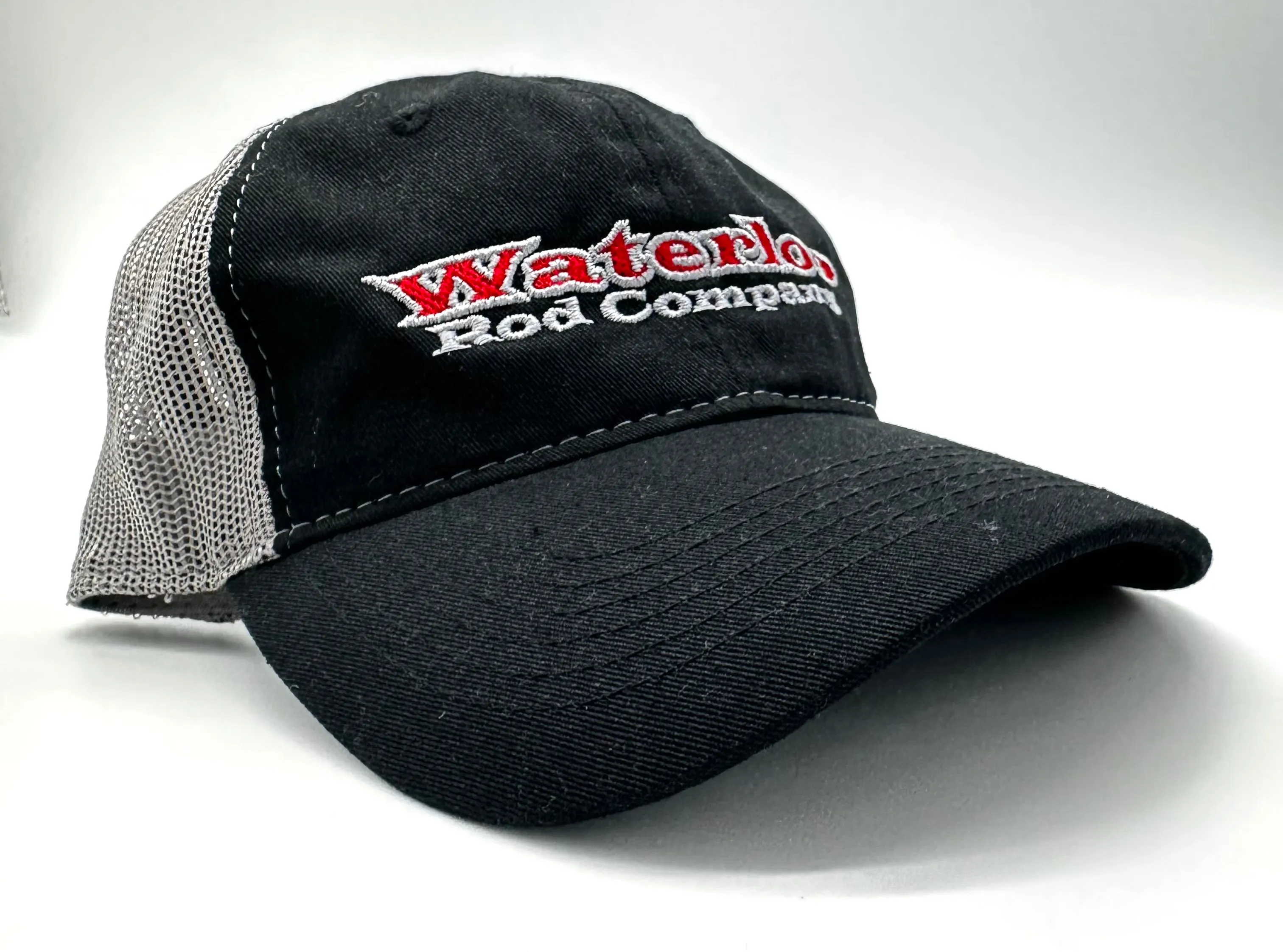 Waterloo Black and Charcoal Unstructured Cap - Red/Charcoal Original Logo