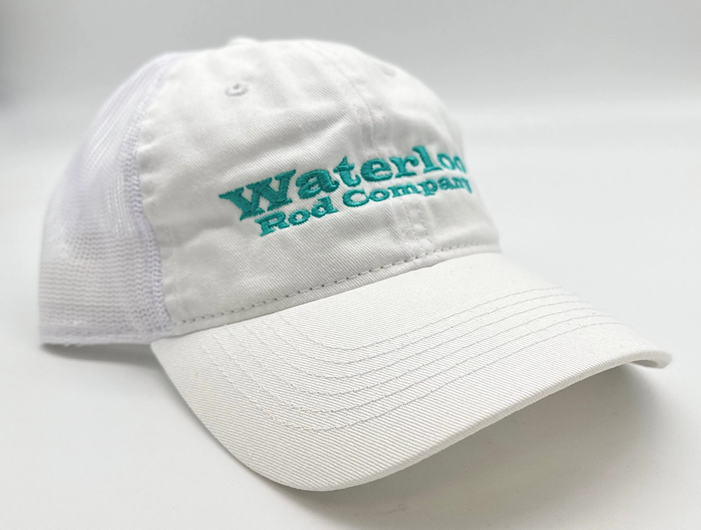Waterloo White Unstructured Cap - Seafoam Waterloo Original Logo